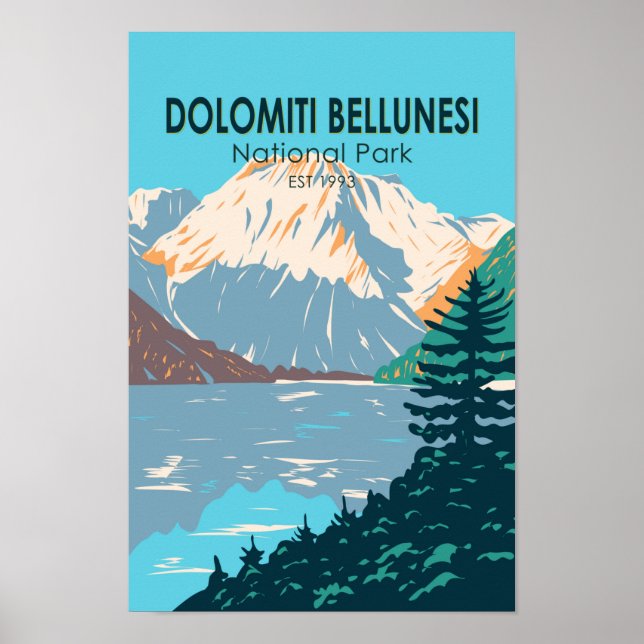Póster Parque nacional Dolomiti Bellunesi Italia (Frente)