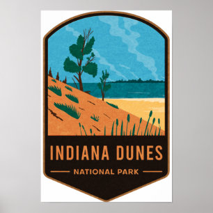 Póster Parque nacional Dunas de Indiana