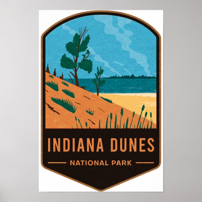 Póster Parque nacional Dunas de Indiana (Frente)