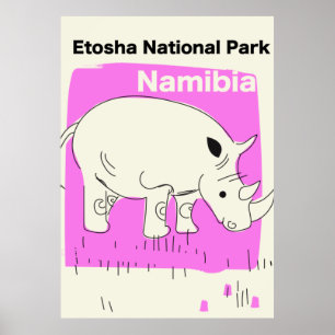 Póster Parque nacional Etosha, Namibia