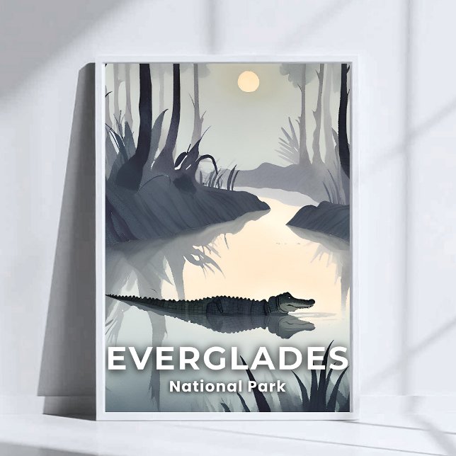 Póster Parque Nacional Everglades | Cocodrilo Acuarela (Subido por el creador)