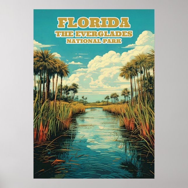 Póster Parque nacional Everglades de Florida V03 (Frente)