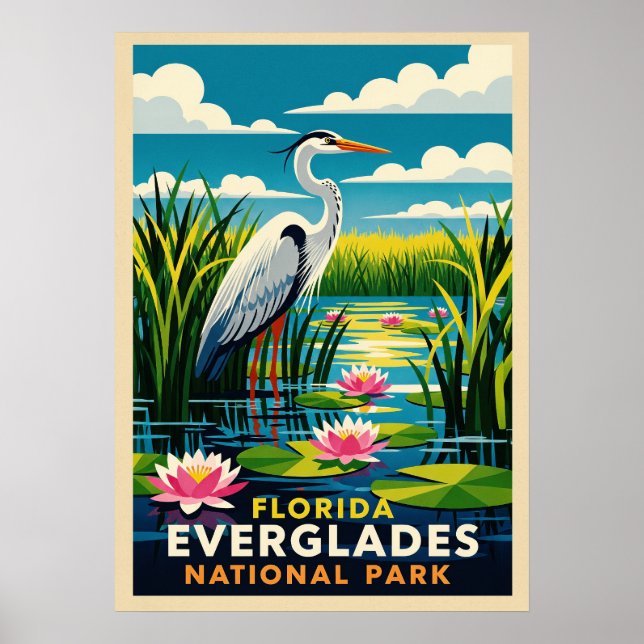 Póster Parque nacional Everglades de Florida V04 (Frente)