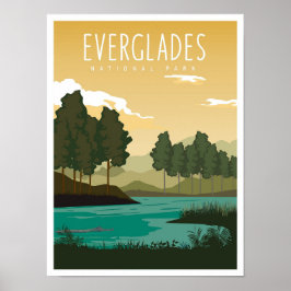 Póster Parque Nacional Everglades Florida EE. UU. Viajes
