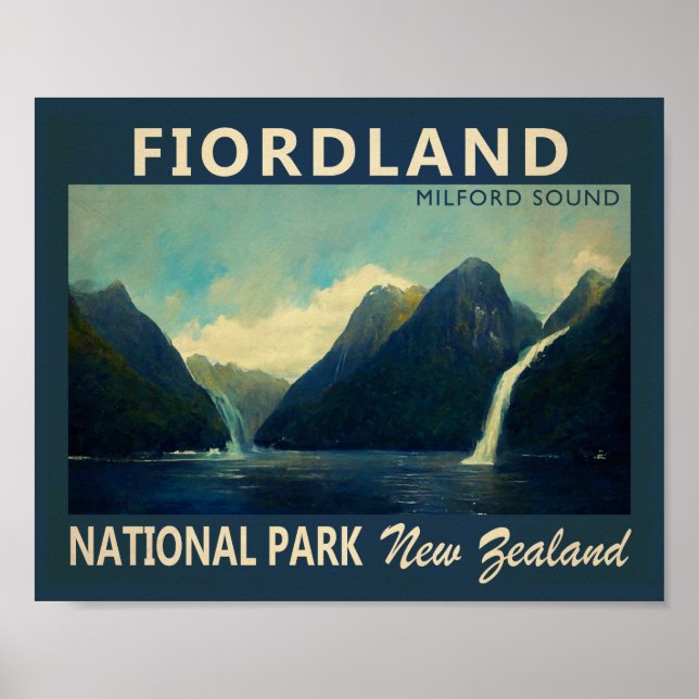 Póster Parque nacional Fiordland (Frente)