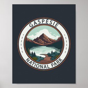 Póster Parque Nacional Gaspésie Canadá Insignia