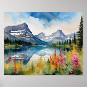 Póster Parque nacional Glaciar Agua Montana