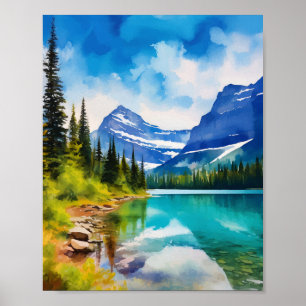 Póster Parque nacional Glaciar Agua Montana