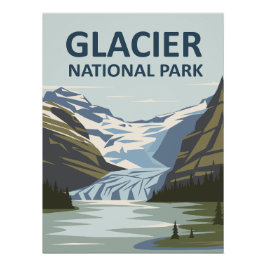 Póster Parque nacional Glaciar Arte de Viajes