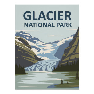 Póster Parque nacional Glaciar Arte de Viajes