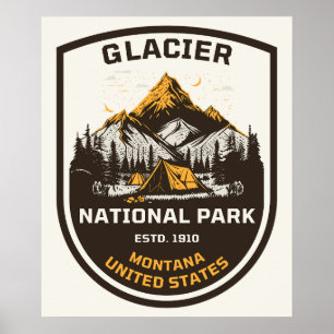 Póster Parque Nacional Glaciar Exteriores y Naturaleza