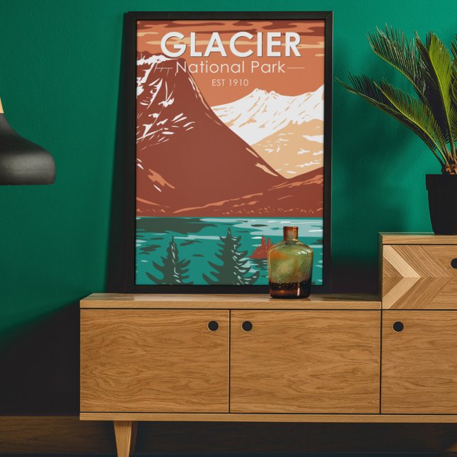 Póster Parque nacional Glaciar Montana Vintage (Subido por el creador)