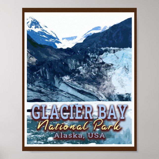 PÓSTER PARQUE NACIONAL GLACIER BAY - ALASKA ESTADOS UNIDO (Frente)