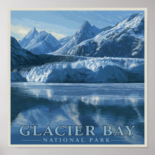 Póster Parque Nacional Glacier Bay en Alaska (Frente)