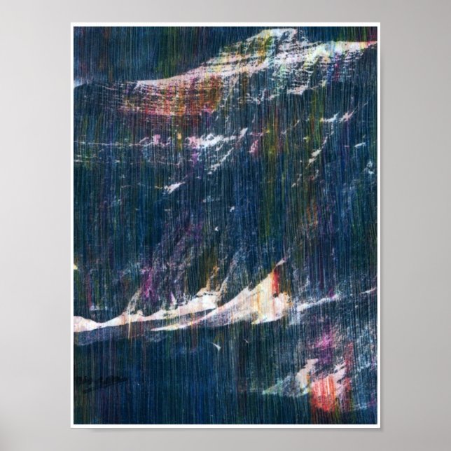 Póster Parque nacional Glacier Montana estilo Peter Max d (Frente)