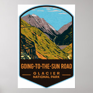Póster Parque nacional Glacier Road Going-To-The-Sun