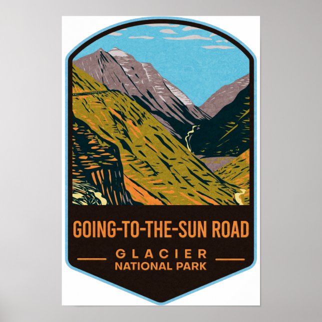 Póster Parque nacional Glacier Road Going-To-The-Sun (Frente)