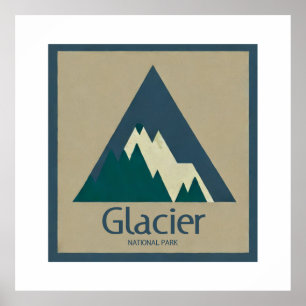 Póster Parque nacional Glacier Rustic