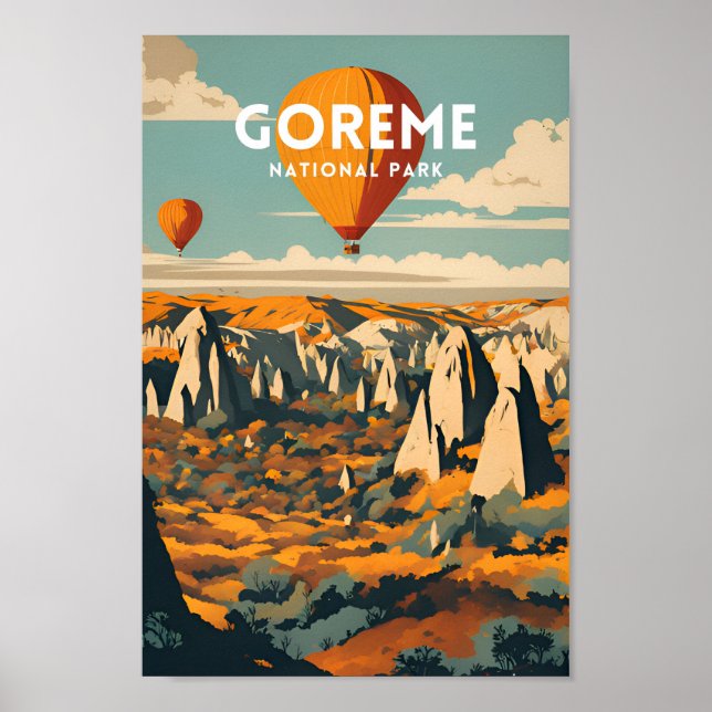 Póster Parque nacional Goreme Vintage (Frente)