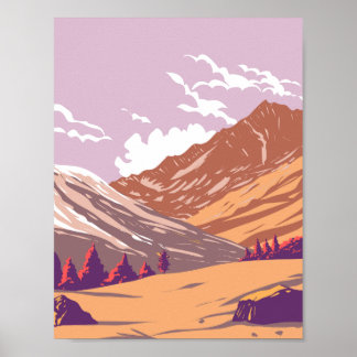 Póster Parque nacional Gran Paradiso en otoño Art Deco