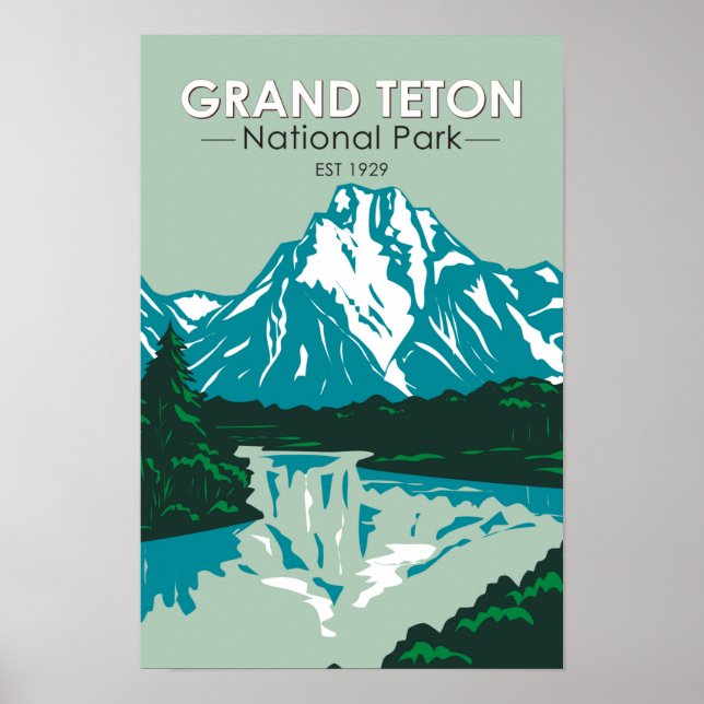 Póster Parque nacional Gran Teton Jackson Hole Valley (Frente)