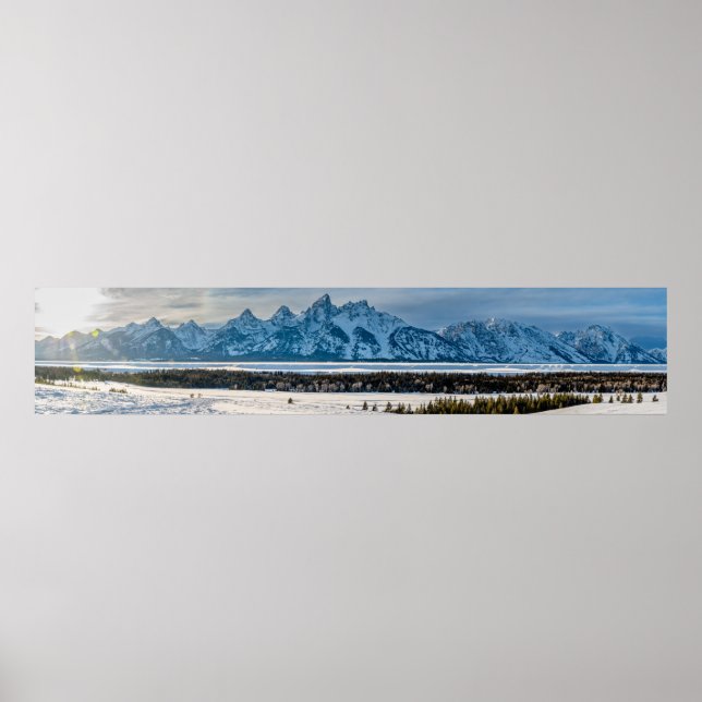 Póster Parque nacional Gran Teton Poster Panorama (Frente)