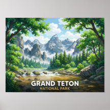 Parque Nacional Grand Teton  | Paisaje Anime