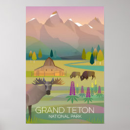 Póster Parque Nacional Grand Teton Print
