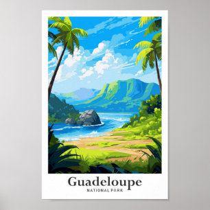 Póster Parque nacional Guadaloupe Ilustracion de viajes