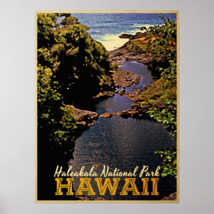 Póster Parque nacional Haleakala Hawaii