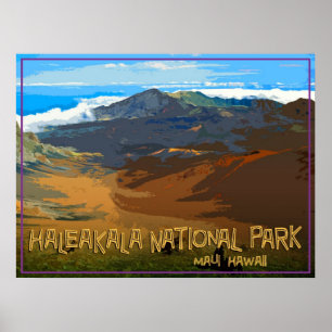 Póster Parque nacional Haleakala, Maui Hawaii