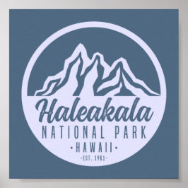 Póster Parque nacional Haleakala Senderismo en Hawái