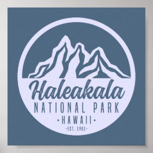 Póster Parque nacional Haleakala Senderismo en Hawái