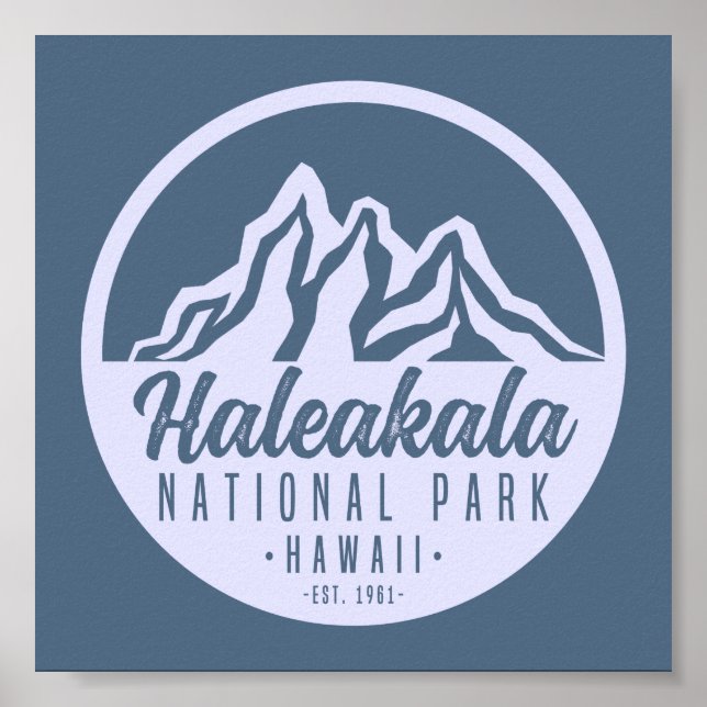 Póster Parque nacional Haleakala Senderismo en Hawái (Frente)