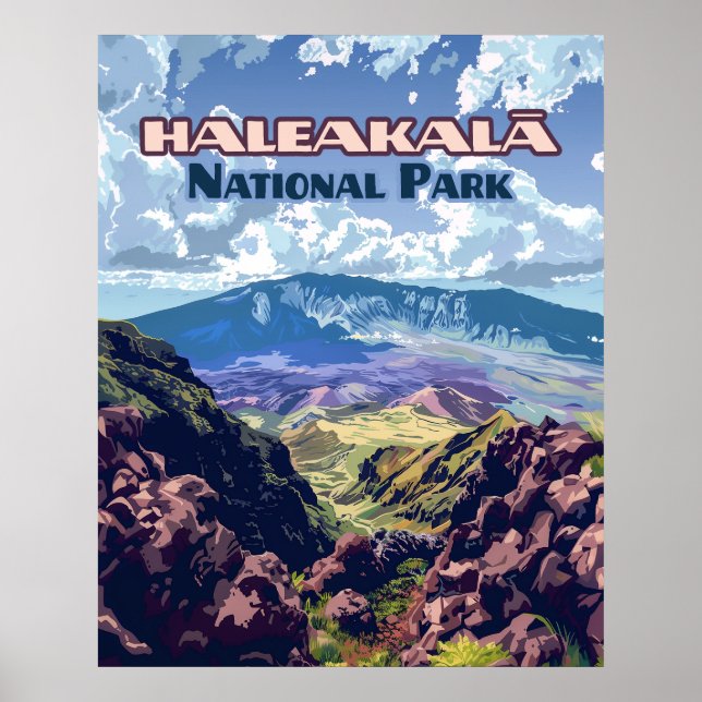Póster Parque nacional Haleakala Volcán Maui Hawaii (Frente)