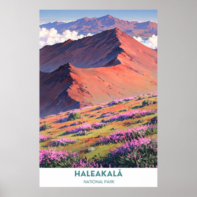 Póster Parque nacional Haleakalā - Volcán Maui Oriental (Frente)