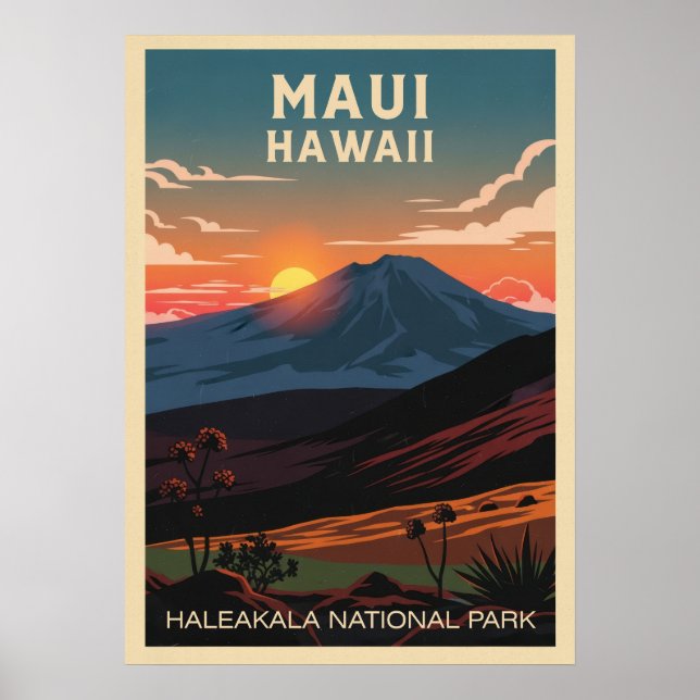 Póster Parque nacional Hawaii Haleakala V02 (Frente)