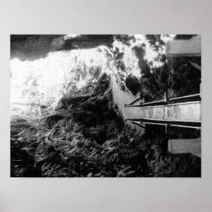 Póster Parque nacional Hawaii, vista de un tubo de lava