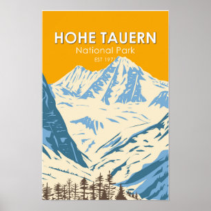 Póster Parque Nacional Hohe Tauern Alpino Austria Vintage