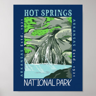 Póster Parque nacional Hot Springs Arkansas con problemas