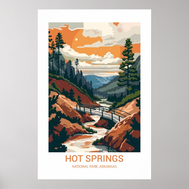 Póster Parque nacional Hot Springs Arkansas Estados Unido (Frente)