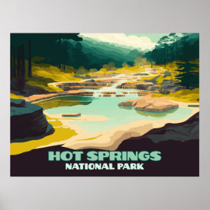 Póster Parque nacional Hot Springs Arkansas Vintage Retro