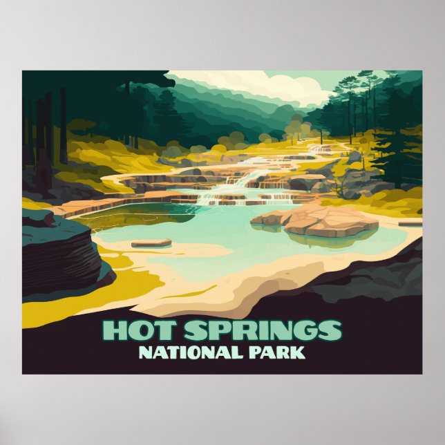 Póster Parque nacional Hot Springs Arkansas Vintage Retro (Frente)