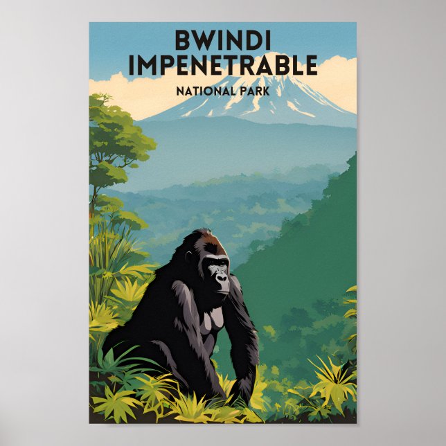 Póster Parque nacional impenetrable de Bwindi (Frente)