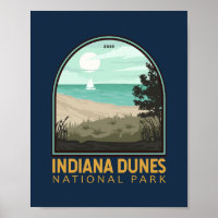 Parque nacional Indiana Dunes Emblem Vintage