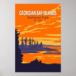Póster Parque Nacional Islas de la Bahía Georgiana Canadá