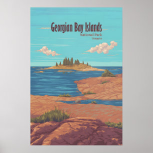 Póster Parque Nacional Islas de la Bahía Georgiana Ontari