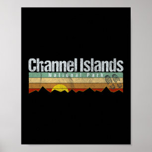 Póster Parque Nacional Islas del Canal Camping Senderismo
