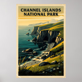 Póster Parque Nacional Islas del Canal Retro