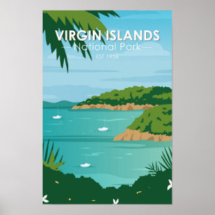 Póster Parque Nacional Islas Vírgenes Embarcaciones Vinta